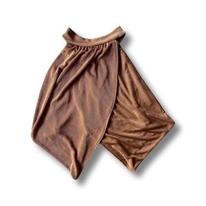 12th Tribe dusty rose draped halter top (S)